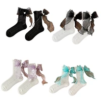 jk socks women jk stocking hollow loose stockings slouch socks women lolita calcetines loose lolita bows socks