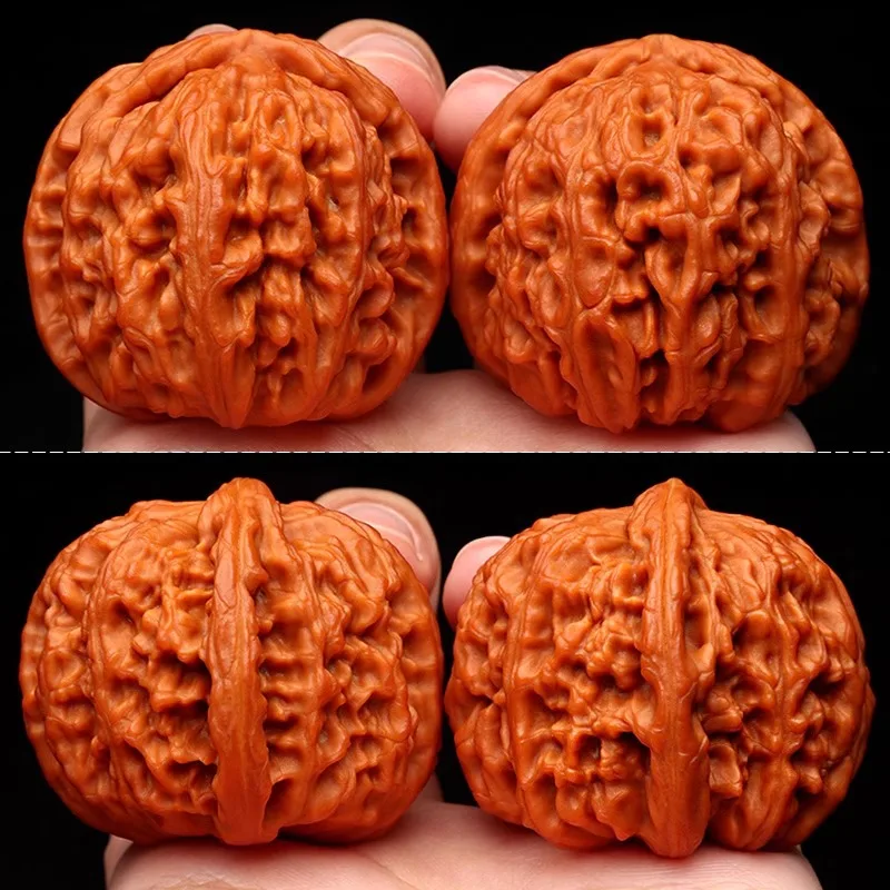 Фото Натуральные массажные шары из ореха Вэньвань, китайские антикварные коллекционные шары с узором Цилинь и головой льва, различные размеры на выбор №2
