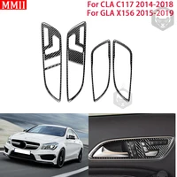 mmii real carbon fiber interiors car inner door handle frame cover trim sticker for mercedes benz cla c117 gla x156 2014 2019