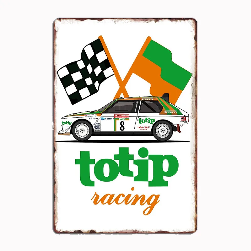 Lancia Delta S4 Totip Cerrato спортивный автомобиль металлический знак плакат Декор гаражной