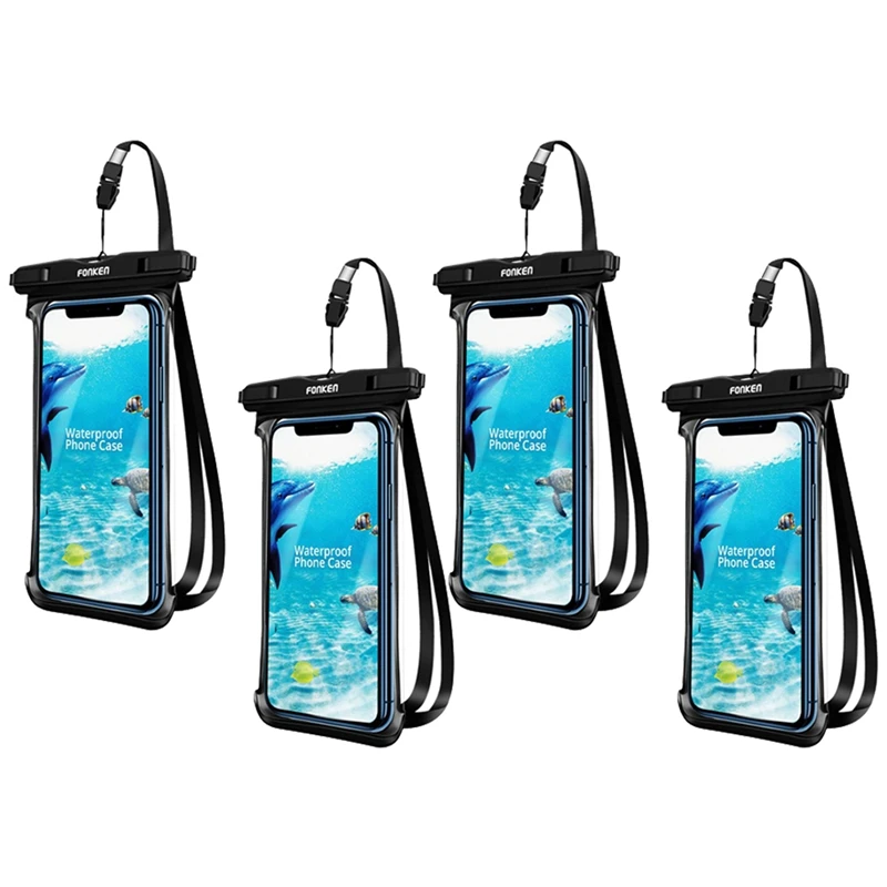 

4X FONKEN Full View Waterproof Case For Phone Underwater Snow Rainforest Transparent Dry Bag Swimming Pouch