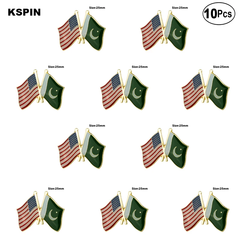 

U.S.A.& Pakistan Lapel Pin Flag badge Brooch Pins Badges 10Pcs a Lot