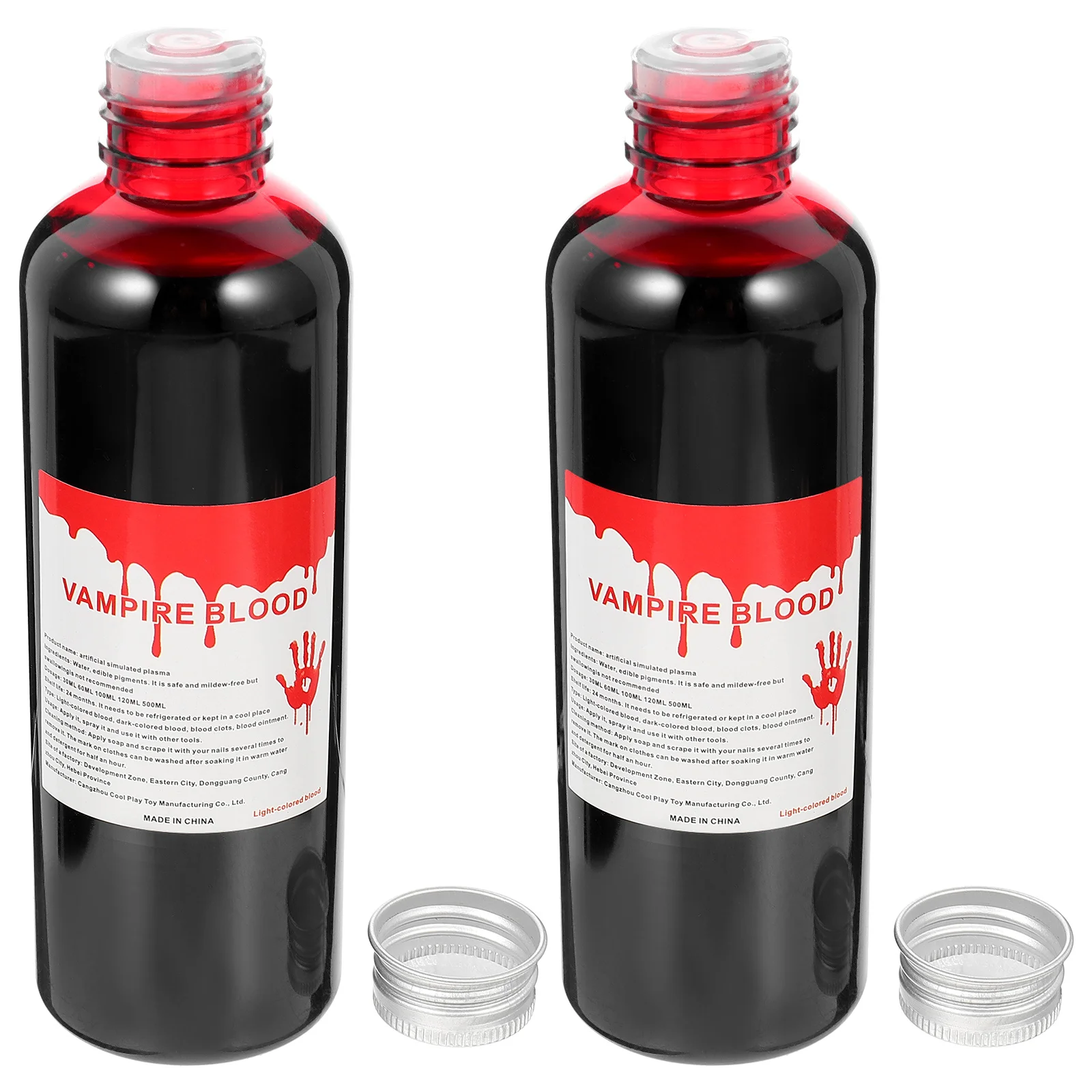 

2 Bottles Makeup Fake Plasma Halloween Props Tool Supplies Clothing Food Coloring Home Party False Realistic