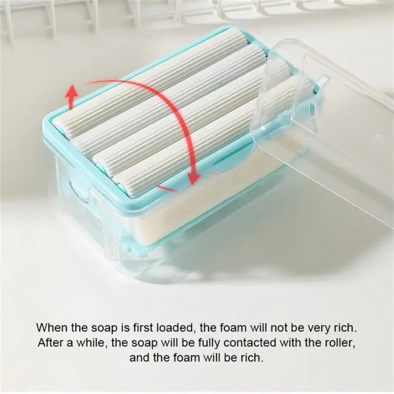 

High Quality Soap Box With Sponge Rollers Soap Holder Hand Rub-free Soap Sponge Dish Bathroom Kitchen Accessories Soap Dishes