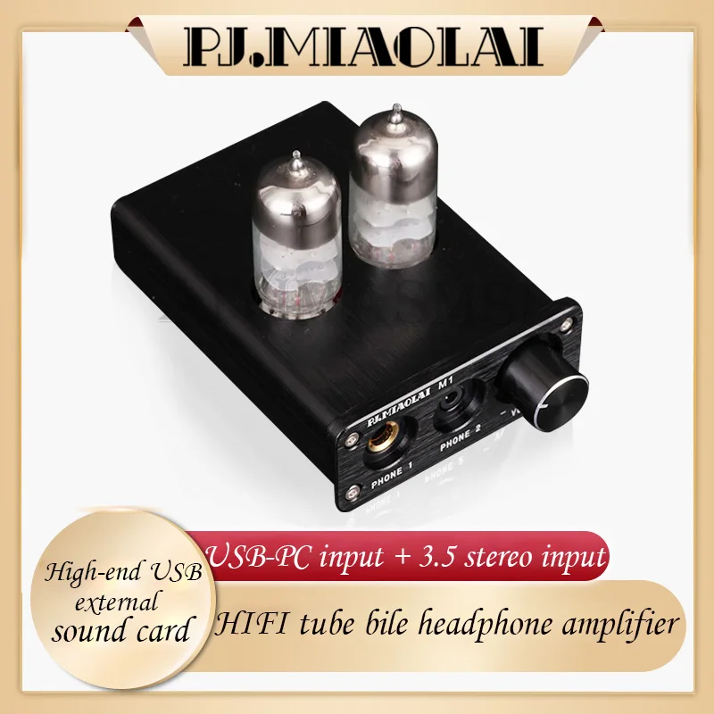 

PJ.MIAOLAI USB Computer HiFi 6J9 Tube Headphone Amp preamplifier Portable 6J9 Tube Headphone Power Amplifier Audio