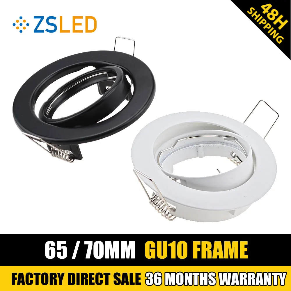 

Регулируемая Встраиваемая потолочная лампа GU10 MR16 с отверстием для резки, лампы белого/черного/серебристого цвета, 65 мм