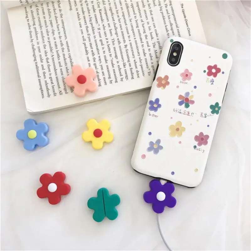 

Flower Data Cable Protective Sleeve Anti-break Data Charger Line Protector Cute Light Earphone Cord Protection Cover Cartoon