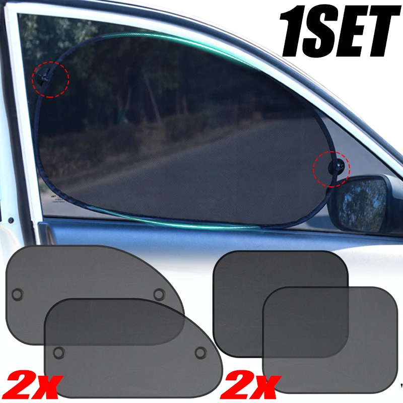 

1/2/5PCS Car Window Sunshade Cover Sun UV Protection Auto Front Rear Black Window Curtain Side Glass Mesh Sunshades Accessories