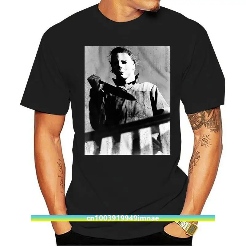 

Halloween Horror Michael Myers Bloody Knife Men'S T Shirt Bloody Thriller Movie Adults Casual Tee Shirt