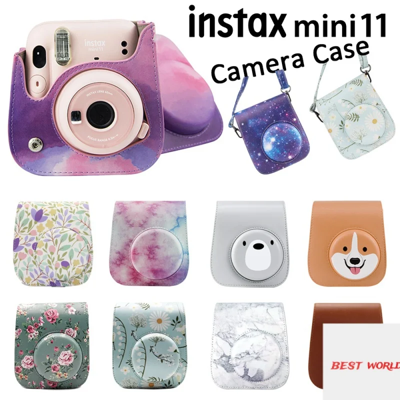 

PU Leather Bag Case Cover Shell with Shoulder Strap Universal For Fujifilm Instax Mini 11/ Mini 9/ Mini 8 Instant Film Camera