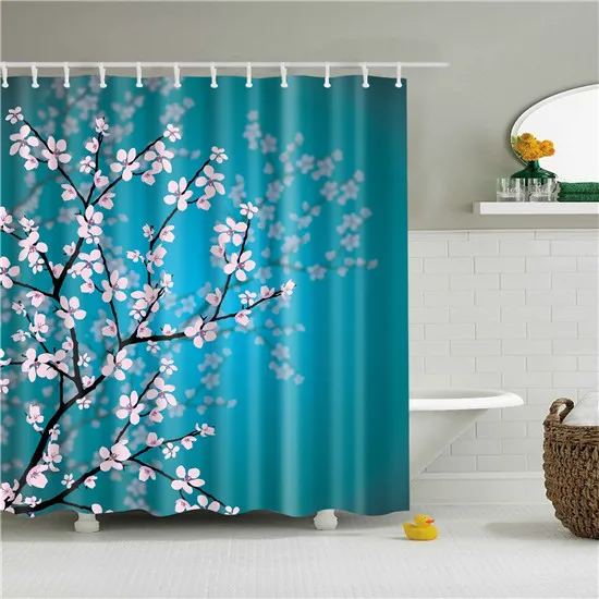 

Floral Bamboo Dandelion Maple Leaf Flower Fabric Waterproof Polyester Shower Curtains Bathroom Curtain Bath Accessory Printing