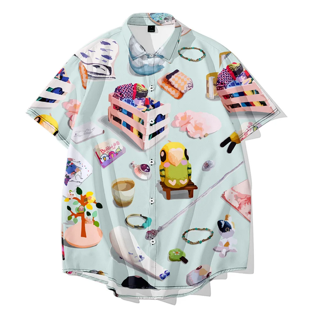 

Large Size Men's Shirt Creative Printing 3D Shirt Casual Loose Short-Sleeve Trendy Shirt Hawaiian Beach Vacation Shirt Plus Size