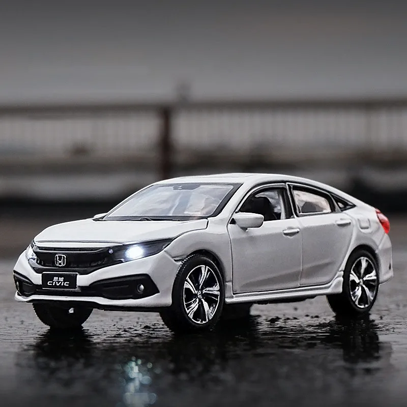 

1/32 Honda Civic Metal Model Toy Car Alloy Die Cast Sound Light Miniature Toys Vehicle For Children Decoration Gifts