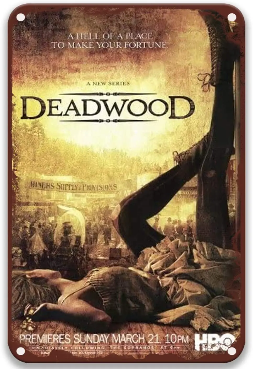 

syplog Deadwood,Vintage Movies Metal Tin Signs Fashion for Man Office Outdoors Party Room 8x12 Inches