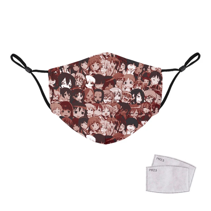 Мультяшная аниме маска для лица мужчин и женщин фильтры PM2.5 Пылезащитная улицы