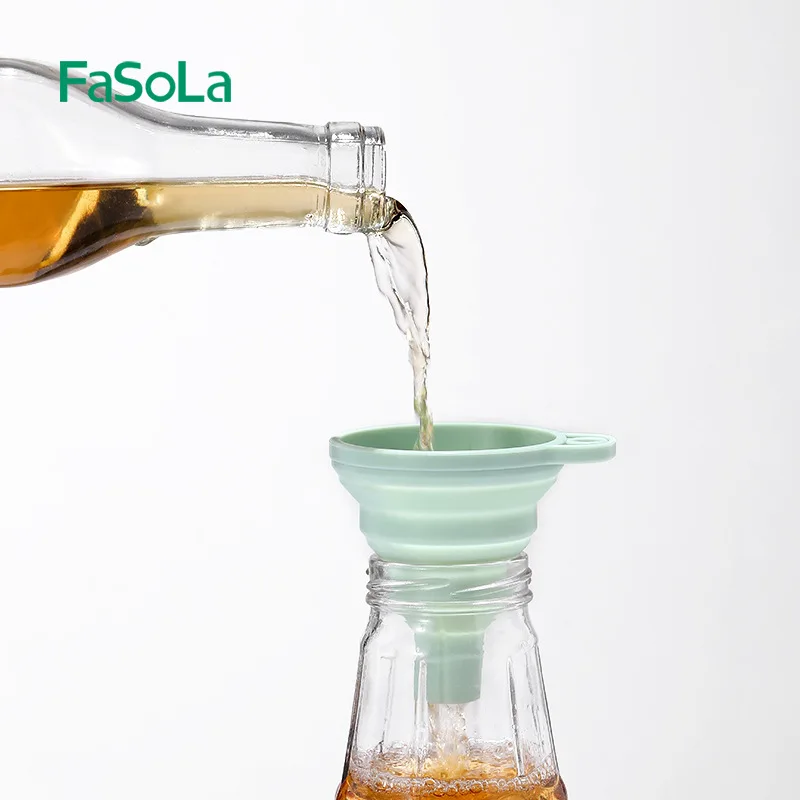 

Fasola Scalable Small Bore Funnel Kitchen Small Household Liquid Separation Folding Tool Mini Silicone Oil Funnel