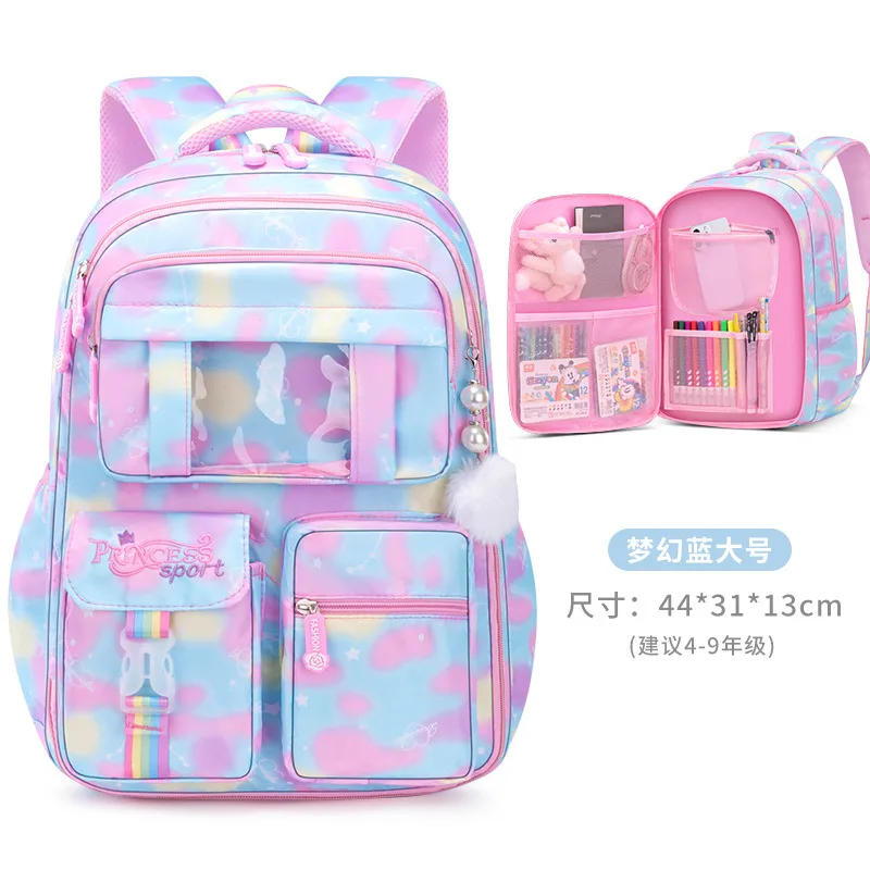 2023 New Schoolbag Student Girls Children's Princess Refrigerator Door Backpack Spine Protector School Book Shoulder Bags