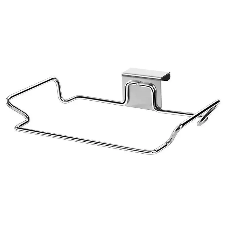 

Cabinet Door Trash Rack Stainless Steel Kitchen Closet Garbage Bags Holder Trash Bag Storage Hanger Hook Rag Hanging Bracket