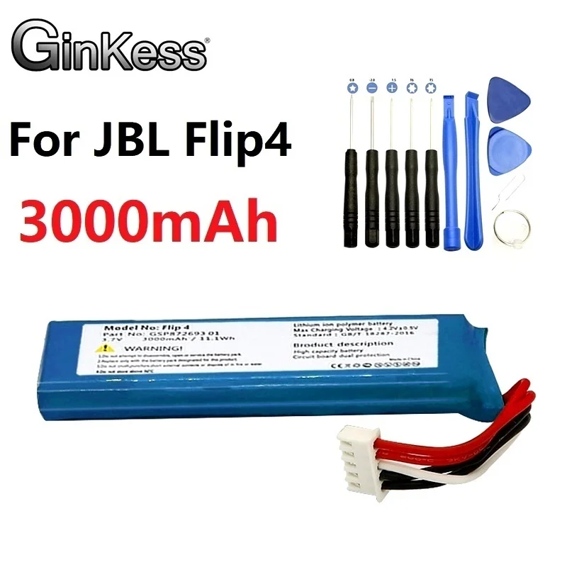 

Литий-полимерный аккумулятор для JBL Speaker Flip 4 Flip 4 3000 мАч GSP872693 01 Special Edition + сменный инструмент для ремонта