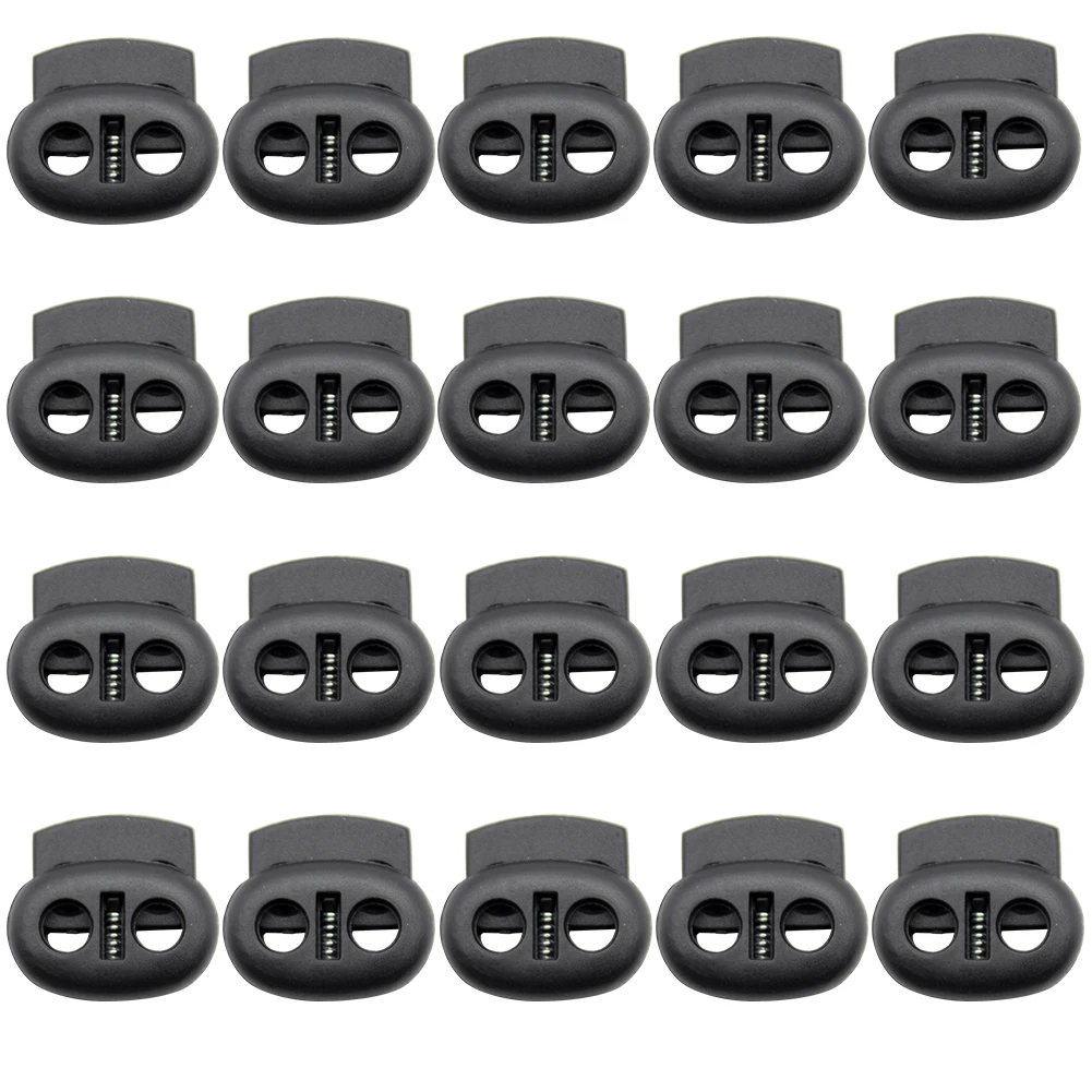 

20pcs Home Cord Lock Single Hole Plastic Toggle Clothing Universal Shoelaces Practical Paracord Spring Loaded DIY Mini Non Slip