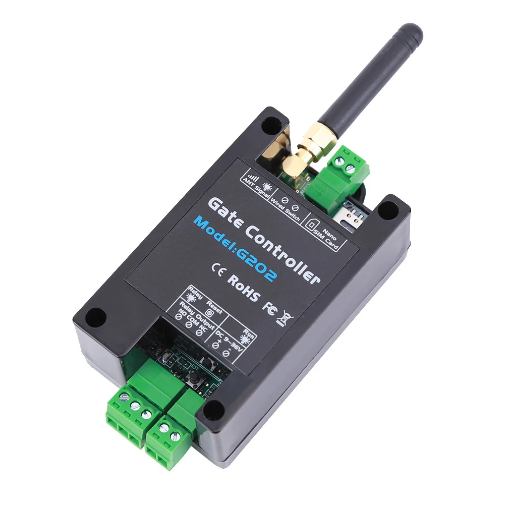 

New G202 GSM Gate Opener Relay Switch 2G Remote Control 200 User Door Access Wireless Door Opener Free Call 850/900/1800/1900MHz