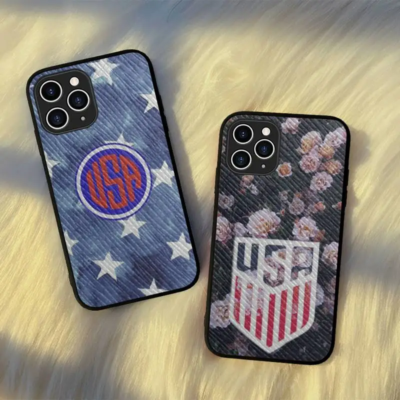 

America USA Flag Phone Case Hard Leather Case for iPhone 11 12 13 Mini Pro Max 8 7 Plus SE 2020 X XR XS Coque