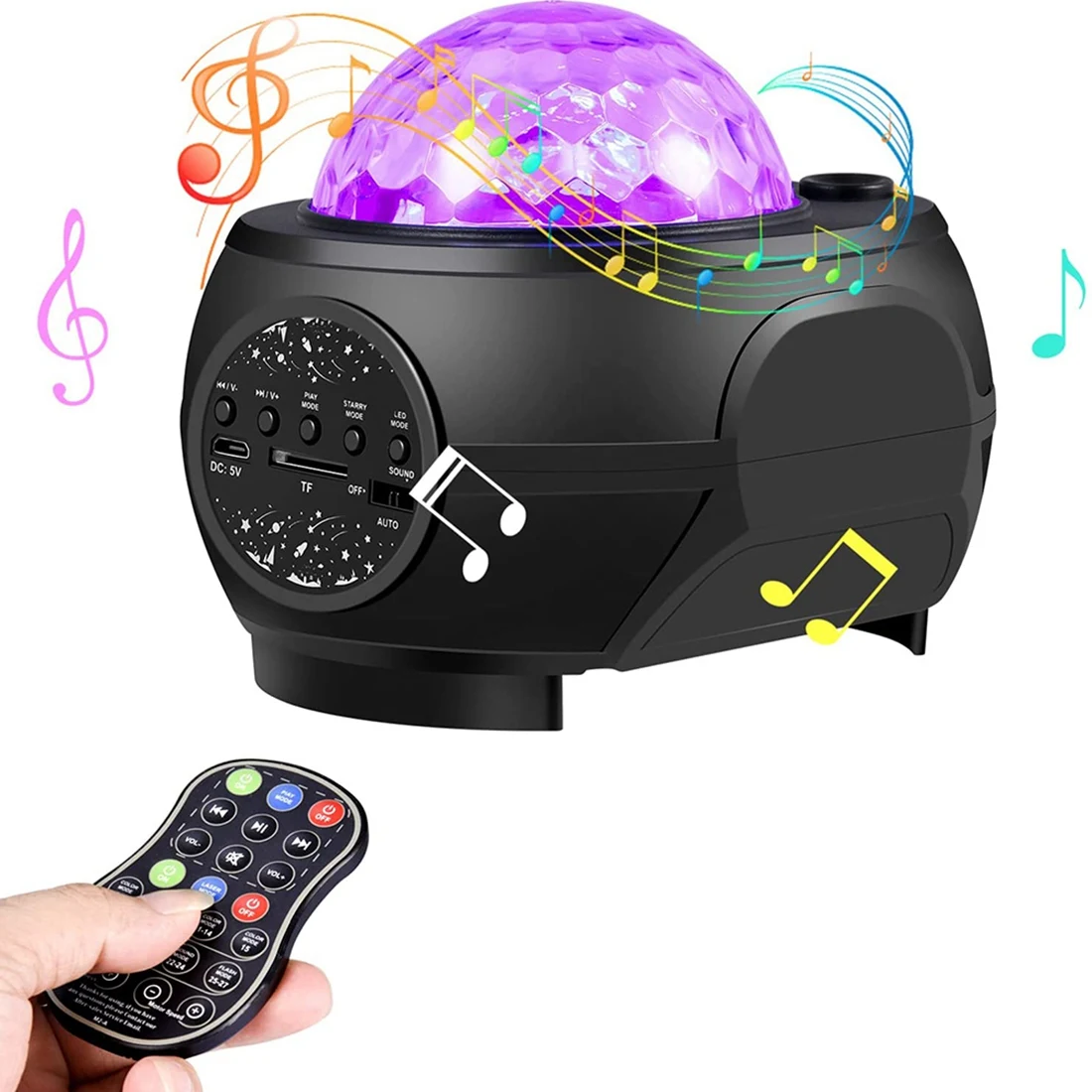 

Starry Sky Galaxy Projector LED Star Light Rotatable Ocean Wave Projector with Remote Control and Bluetooth