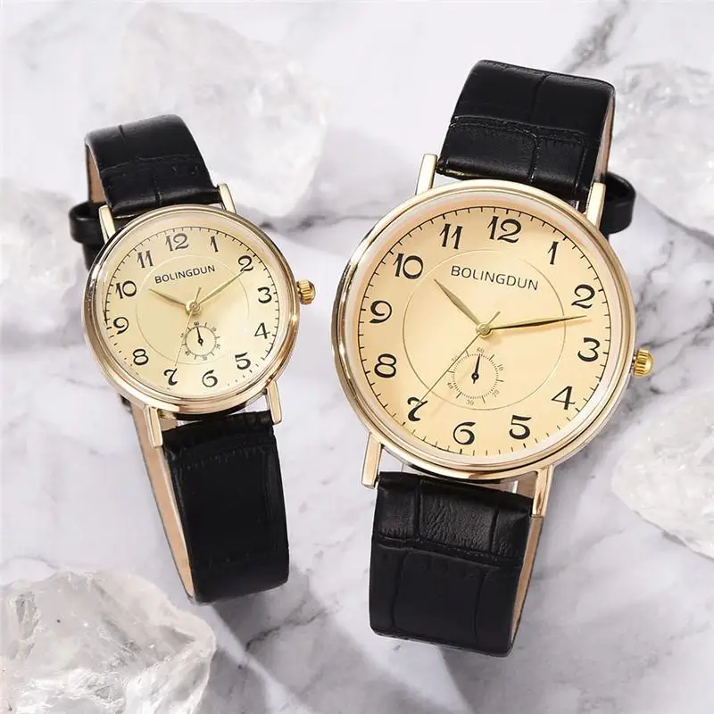 

SMVPWoman Mens Retro Design Leather Band Analog Quartz Wrist Lovers Watch 2020 New Arrival Ladies Casual Bracelet Couple Watches