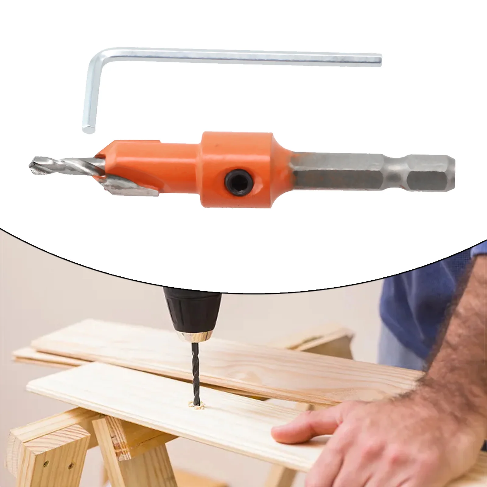 

8mm Hex Shank Counter Sink Drill Bit For Woodworking Steel Screws Countersinking Drills Carpentry Tool Salad Drill Step Drill