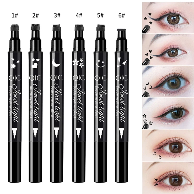 

8 Pcs Liquid Eyeliner Set,Double-Side Eyeliner Stamp Pen Eyeliner Tattoo Tool Waterproof Smudge-proof Eyeliner Stamp