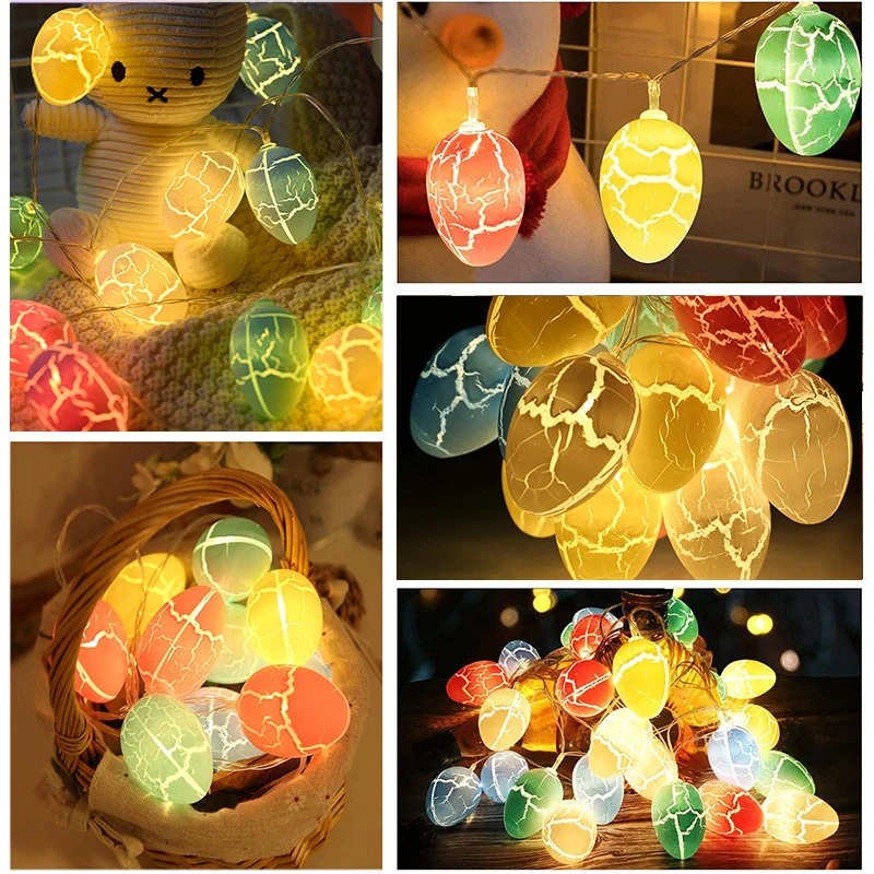 Светодиодные пасхальные украшения для дома светящаяся лента в виде кроличьего