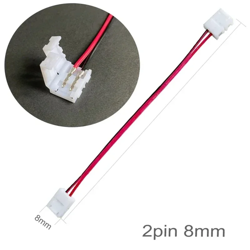 

2 контакта, 3 контакта, 4 контакта, 5 контактов, 6 контактов, фоторазъем, двойной зажим, соединительный кабель, провод 8 мм, 10 мм, 12 мм для 3528, 5050 RGB, RGBW, RGBCCT, фотоленты