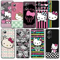 gift hello kitty girl for honor 60 50 30 20 20s 10x lite pro plus 5g magic3 play5 5t tpu soft silicone black phone case fundas