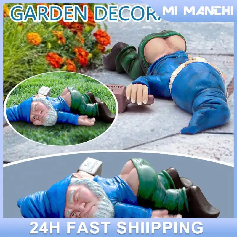 

Забавные пьяные карликовые украшения, забавные садовые Креативные украшения, статуэтка из смолы, поделки, декор злодей