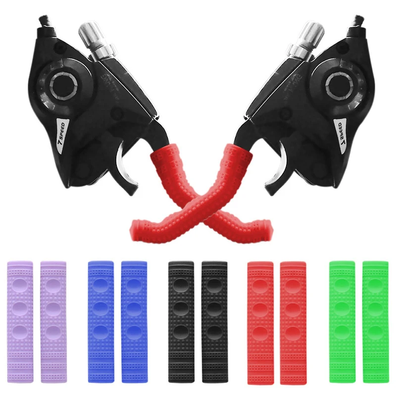 Купи Bicycle Brake lever cover for bicycle inline multicolor mountain bike brake lever protective cover silicone bicycle accessories за 67 рублей в магазине AliExpress