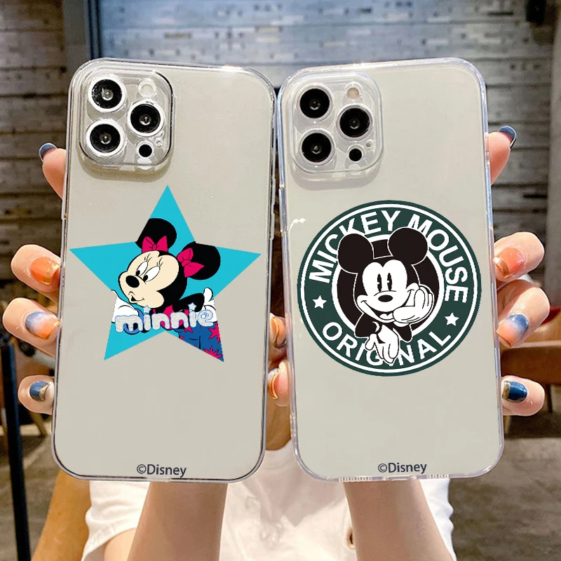 

Original Mickey Minnie Mouse For iPhone 13 12 11 Pro Max 13 12 Mini 6 6S 7 8 Plus SE2 X XR XS Max Clear Phone Case Shell Back