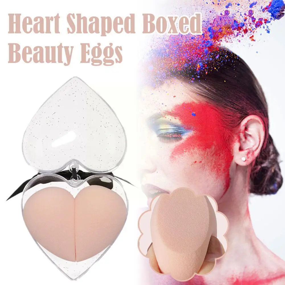 

Heart Shape Makeup Sponge Wet And Dry Dual Use Smooth Box Foundation Concealer Cream With Puff Face Blending Cosmetic Liqui X0P3