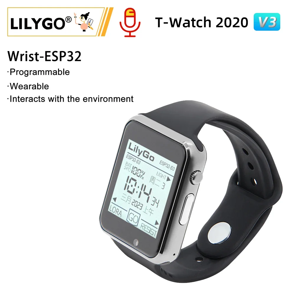 Фото LILYGO TTGO T-Watch 2020 V3 470 мАч ESP32 Программируемые часы для разработки с микрофоном и датчиком для Arduino №5