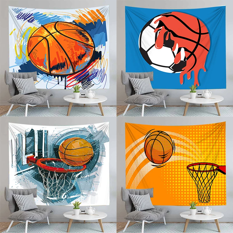 

Sports Tapestry Basketball Room Wall Hanging Thunder Lightning Wall Hanging Hall Home Bedroom Can Be Customized
