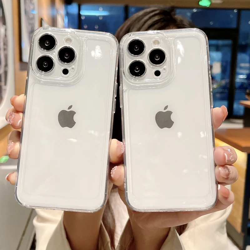 

Luxury Shockproof Transparent Phone Case For iPhone 11 12 13 14 Pro Max Mini XR X XS 7 8 Plus SE 2 3 Clear Bumper TPU Soft Cover