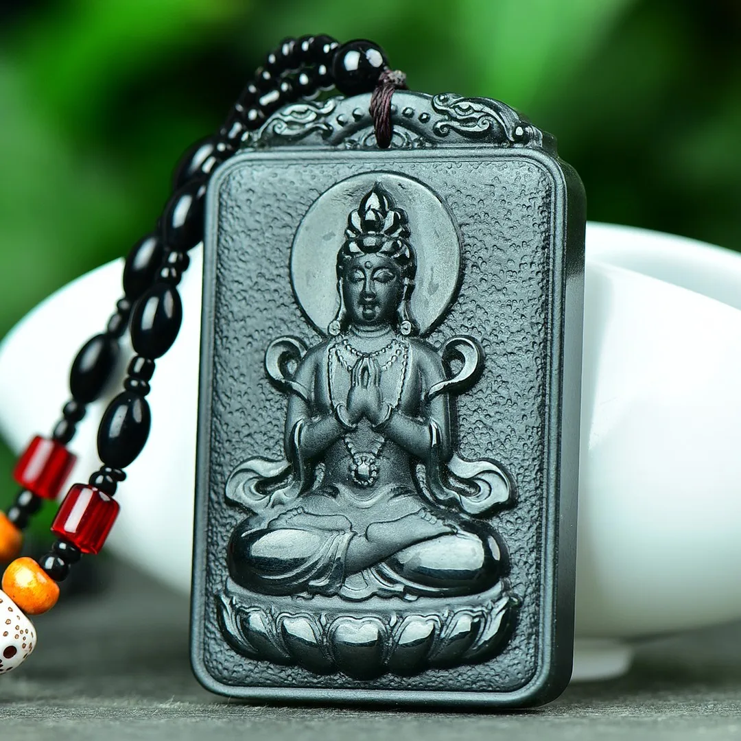 Подлинная подвеска Hetian Jades Nephrite Guanyin ожерелье для мужчин и женщин буддийский