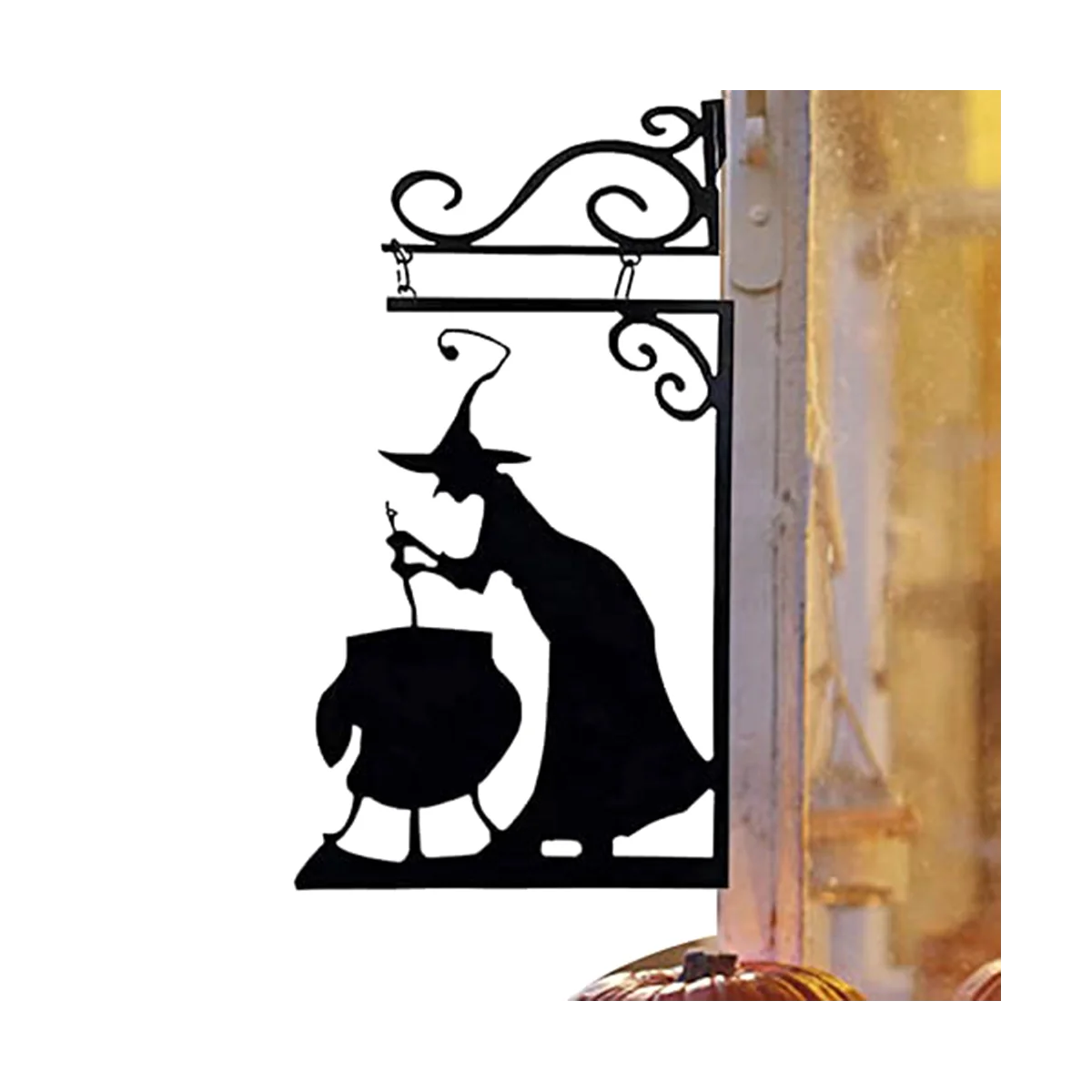 Настенный декор в стиле Хэллоуин с силуэтом ведьмы металлический колдель