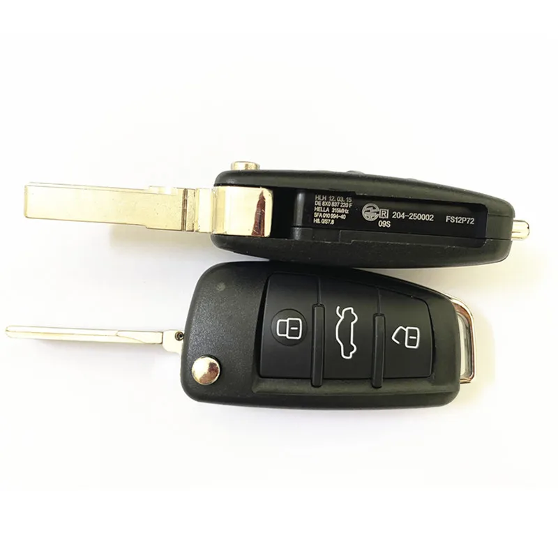 3-кнопочный откидной дистанционный ключ 315 МГц/434 МГц 8E чип для Audi A6 S6 Q7 2004-2015 4F0 837 220