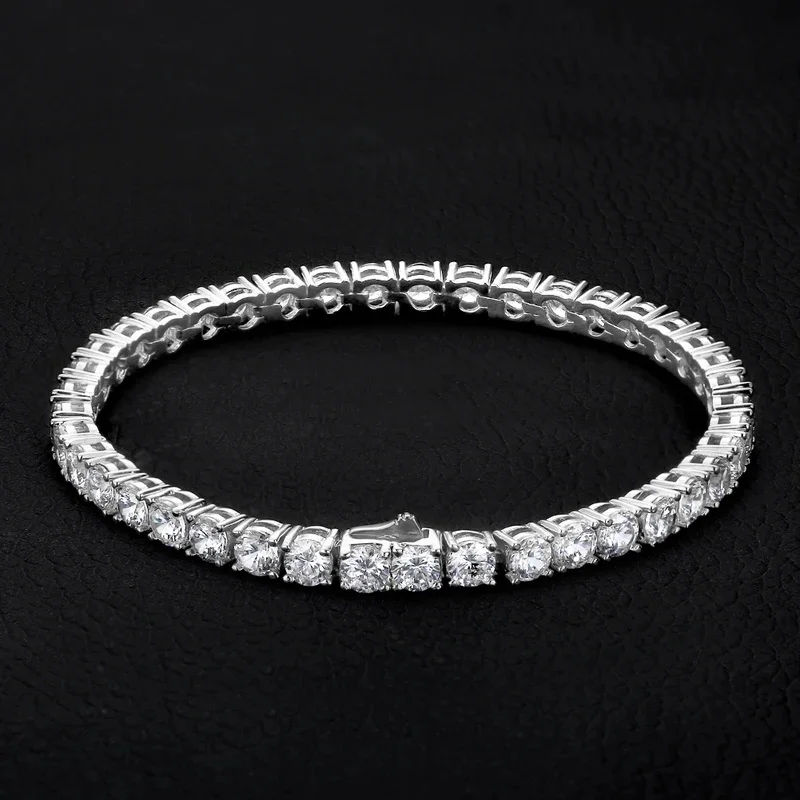

2022 Wholesale Tennis Chain Bracelet 925 Silver Diamond Moissanite Tennis Bracelet