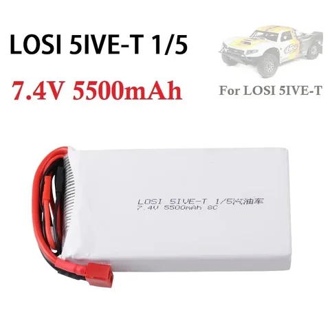 7,4 V 5500mAh 8C 2S перезаряжаемая литий-полимерная батарея для LOSI 5IVE-T 1/5 RC Автомобиль Дистанционное управление автомобиль грузовик