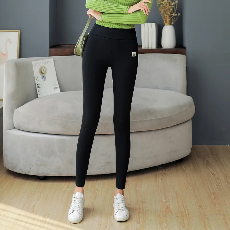 2021 Women Fleeced Leggings Woman Skinny Thick Velvet Fleece Leggins Autumn Winter Warm Pants Home Work Trousers New Oversized