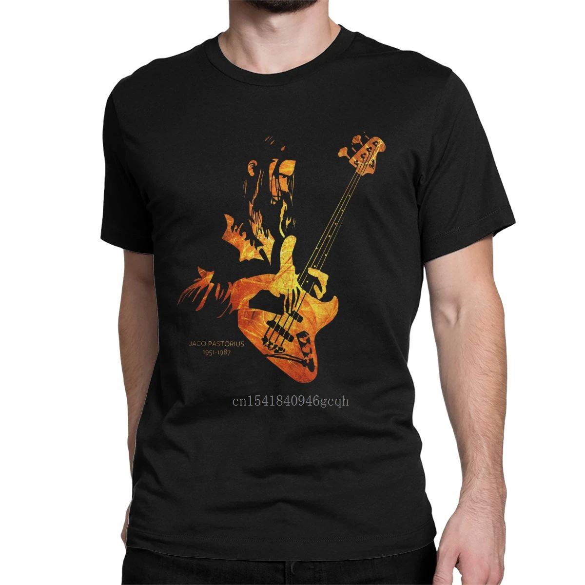 

Men Jaco Pastorius In Memoriam Guitar T Shirts Music Bass Pure Cotton Tops Vintage Short Sleeve Tee Shirt 4XL 5XL 6XL T-Shirts