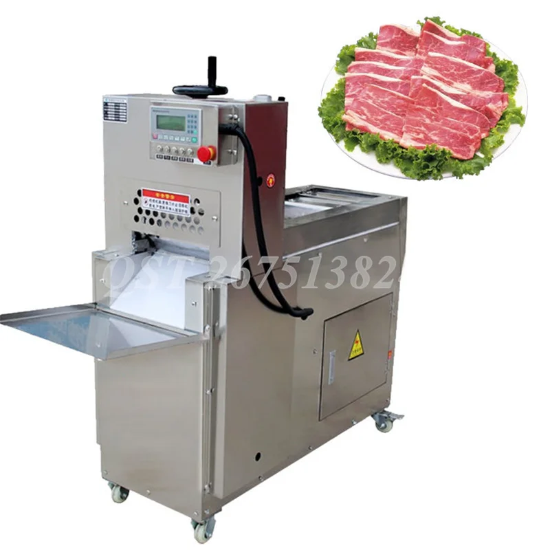 

Commercial 4 Roll Meat Slicer Stainless Steel Automatic Beef Mutton Bacon Slicer Frozen Lamb Meat Rolll Cutting Slicing Machine