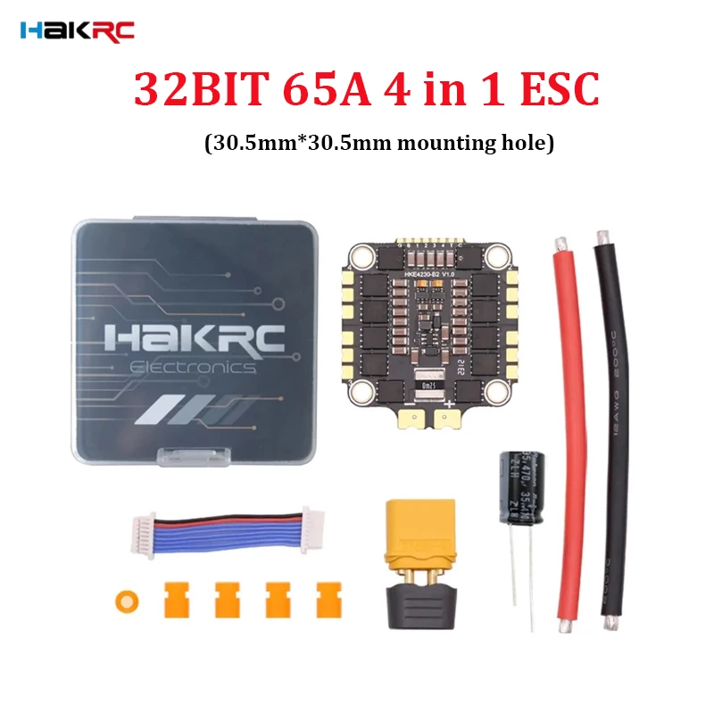 HAKRC 32BIT 65A BLHeli_32 2-8S 4in1 Бесщеточный ESC 30 5*30 5 мм для гоночного дрона RC FPV