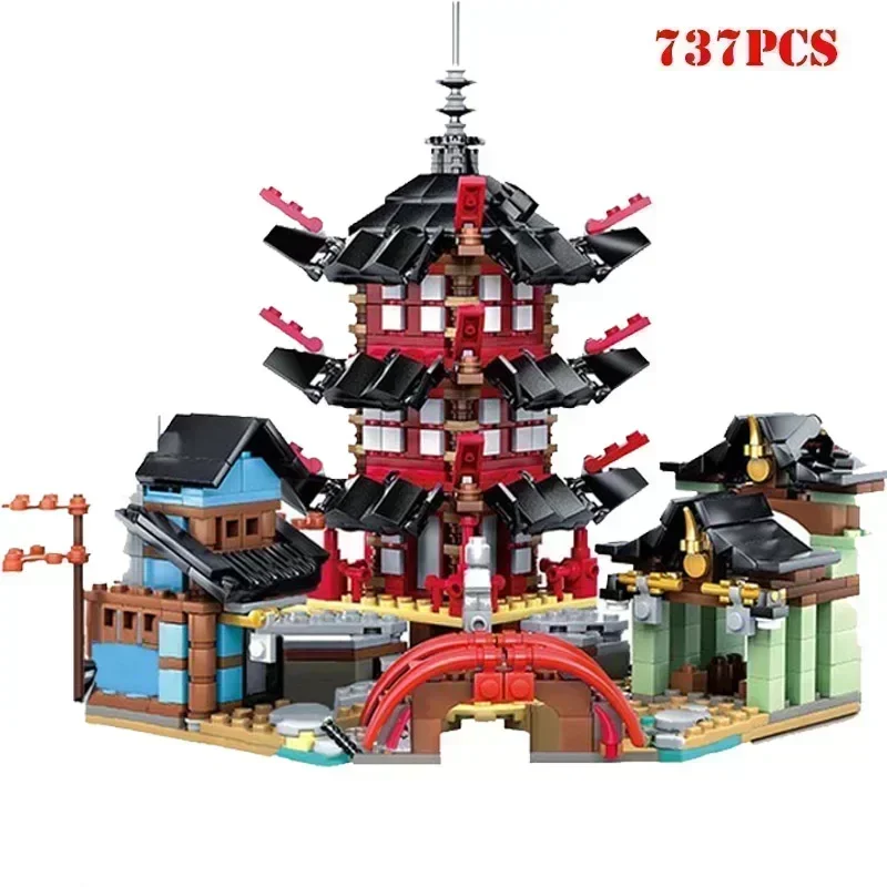 Конструктор MOC Temple of Airjitzu and Dragon подходит для 70612 года блоки ниндзя игрушки кирпичи